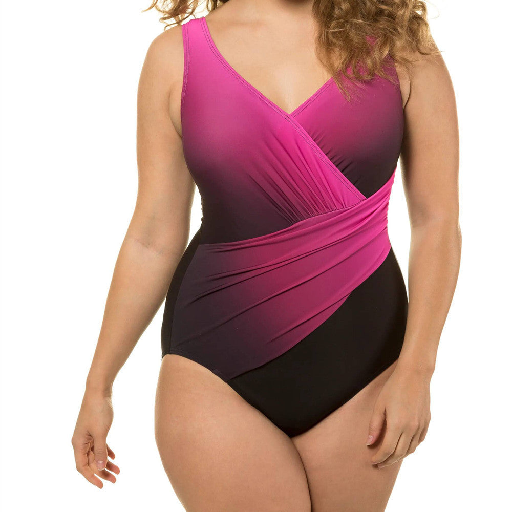 🩱 Maillot de Bain Jupe Intégrée – Grande Taille Élégance Plage | XL-Charmes