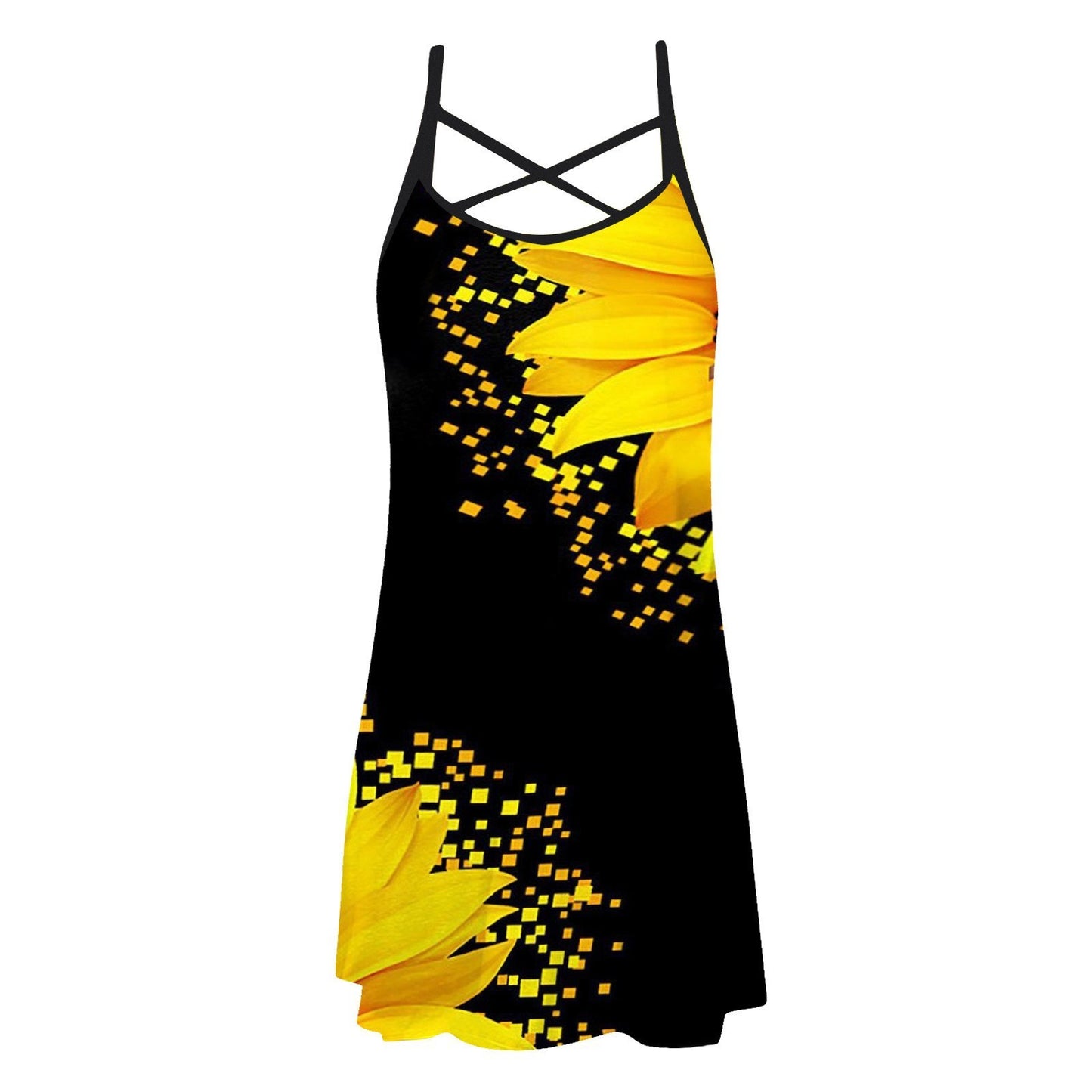 👗 Robe Grande Taille Femme – Col V, Manches Courtes & Poches Été 2024