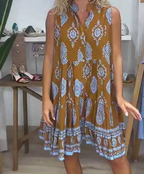 👗 Robe Longue Femme – Sans Manches & Col Chemise | XL-Charmes