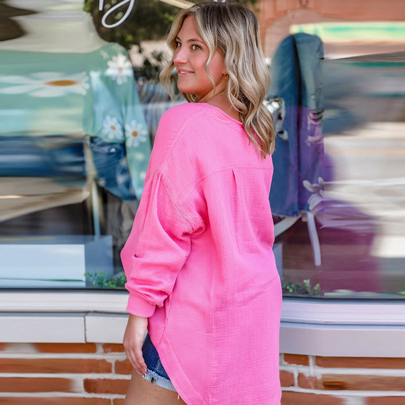 👚 T-shirt Ample Uni Femme – Grande Taille & Coton Doux | XL-Charmes