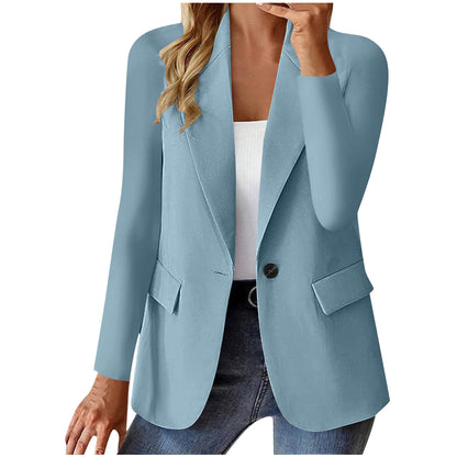 🧥 Veste Femme Décontractée à Revers & Boutons – Look Tailleur Chic