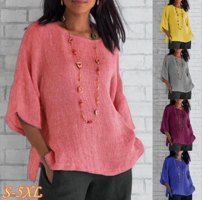 👚 Chemisier Femme Été 2025 – Manches 3/4 Décontracté Chic | XL-Charmes