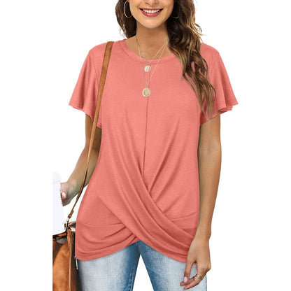 👚 T-shirt Décontracté Grande Taille – Torsadé | XL-Charmes