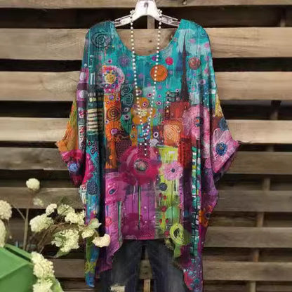 👚 Haut Femme Grande Taille – Ourlet Irrégulier Chic & Fluide