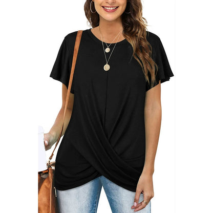 👚 T-shirt Décontracté Grande Taille – Torsadé | XL-Charmes