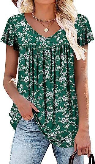 👚 T-shirt Sans Manches Fleuri – Haut d'Été Femme Grande Taille