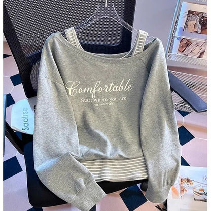 🧥 Pull Rayé Effet Deux-Pièces – Épaules Ouvertes | XL-Charmes