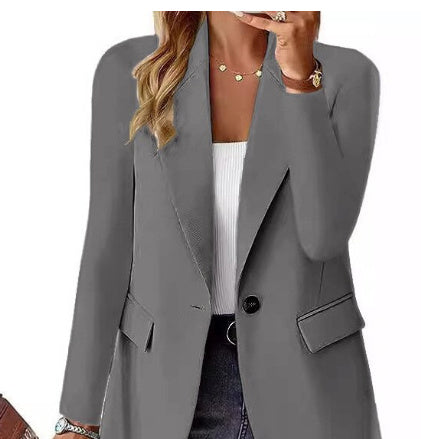 🧥 Veste Femme Décontractée à Revers & Boutons – Look Tailleur Chic