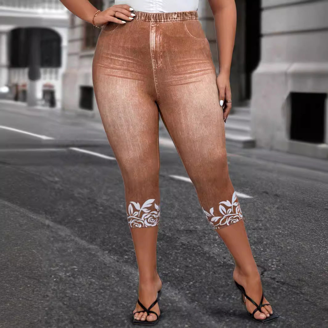 👖 Pantalon Imprimé Ajusté Grande Taille – Confort Léger & Style Été | XL-Charmes