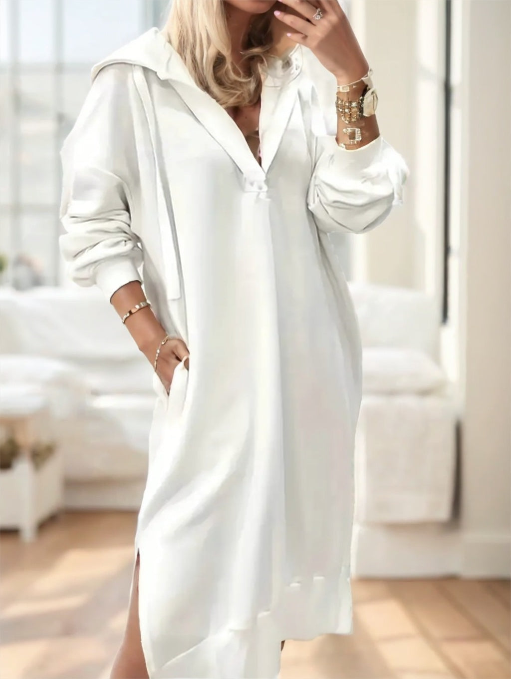 👗 Robe Unie Femme – Décolleté & Bretelles Fines