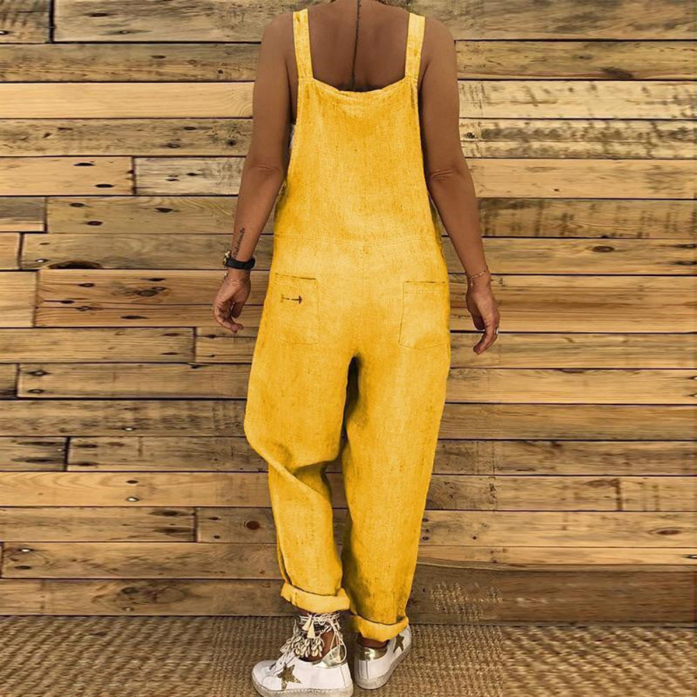 🩳 Salopette Femme Imprimée – Coton & Lin Grande Taille Été 2024