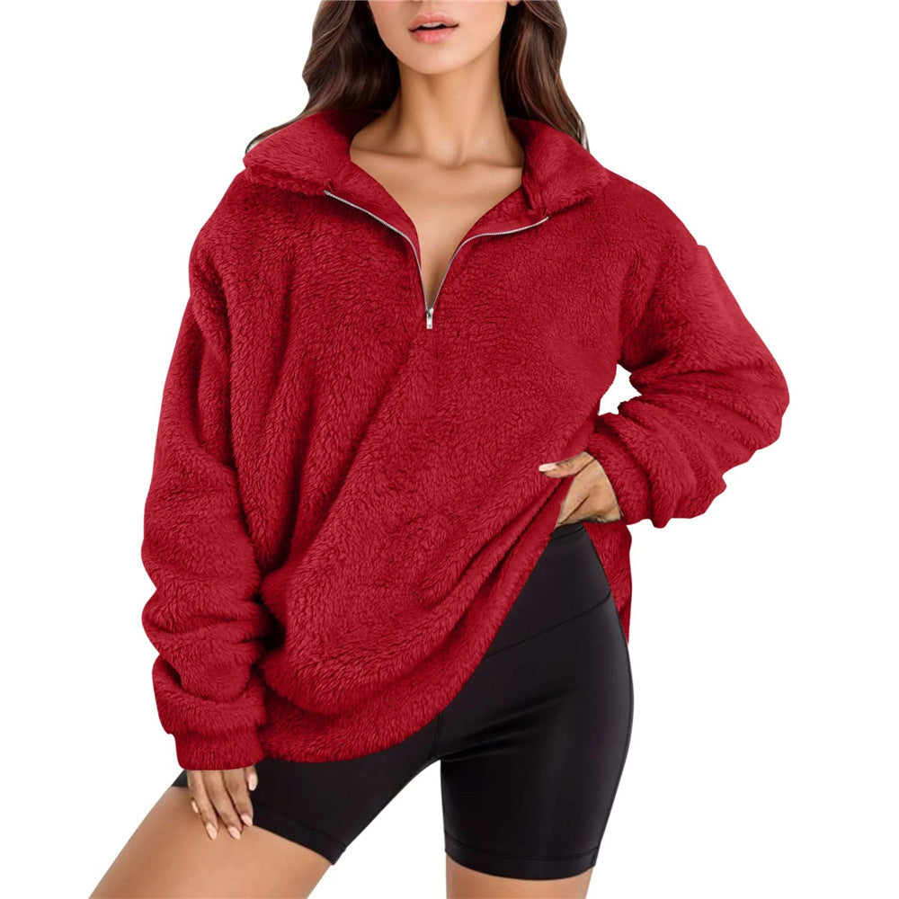 🧥 Pull Col Montant Femme – Doublé Polaire Velours | XL-Charmes