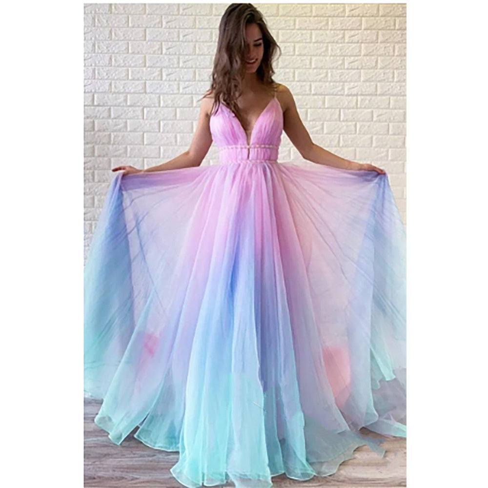 🌸 Robe Longue Dégradée à Bretelles – Sexy & Florale | XL-Charmes