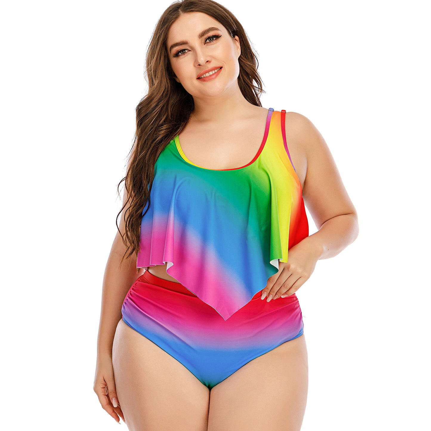 🩱 Maillot Arc-en-Ciel Fendu – Grande Taille Femme | XL-Charmes