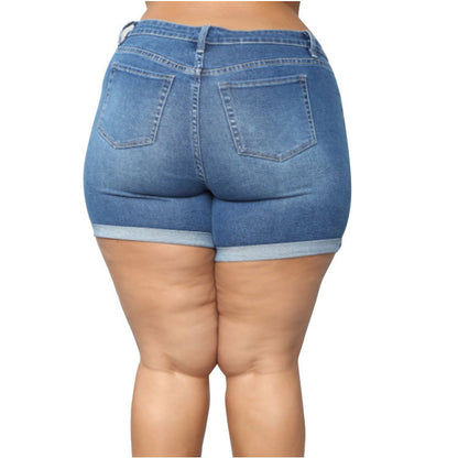 🩳 Short en Jean Extensible – Grande Taille Femme | XL-Charmes