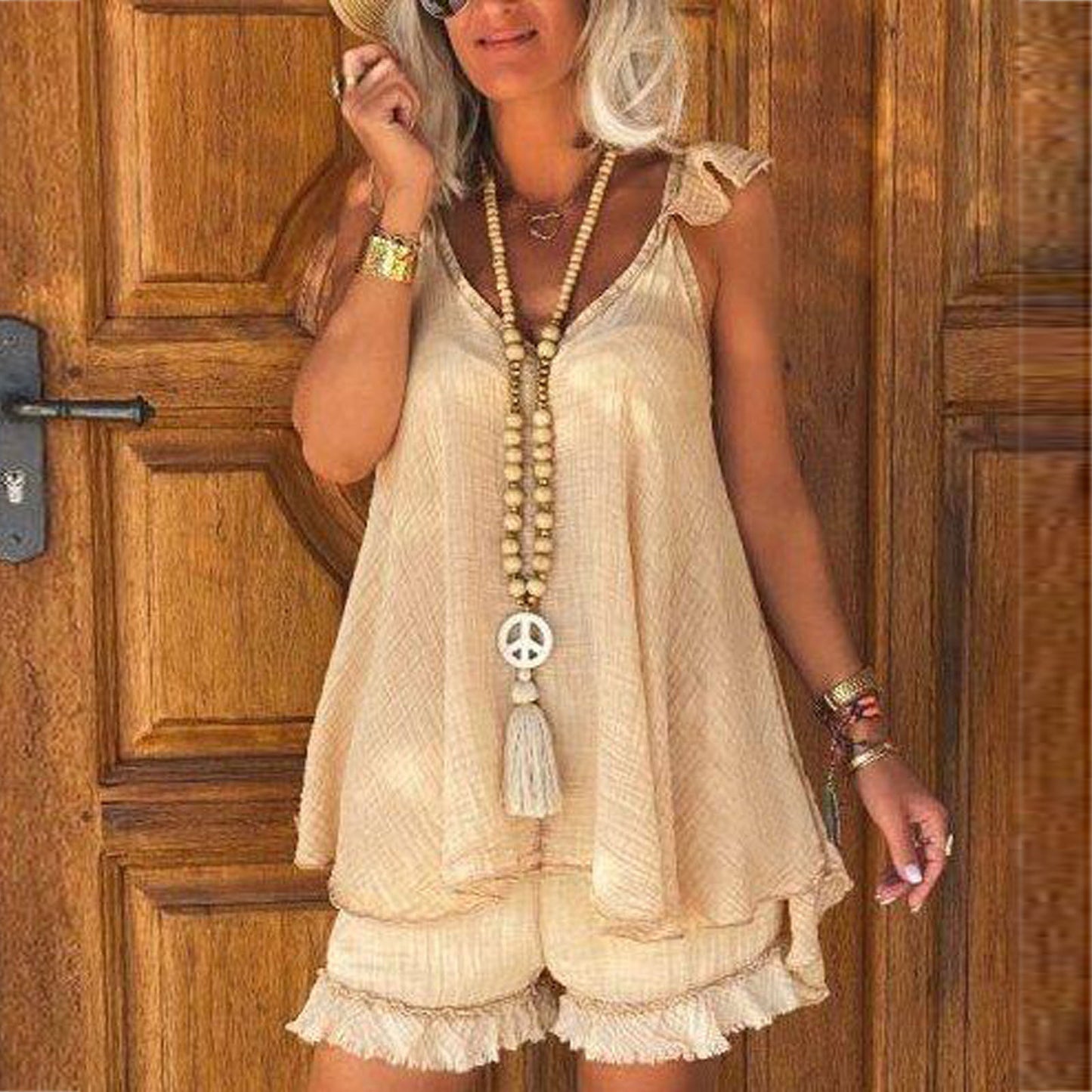 👗 Robe Ample Unie Femme – Grande Taille à Bretelles Été 2024