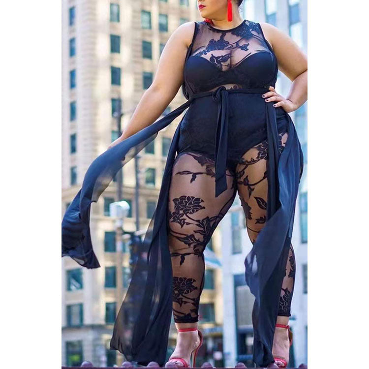 💃 Combinaison grande taille floquée femme – Chic & confortable | XL-Charmes