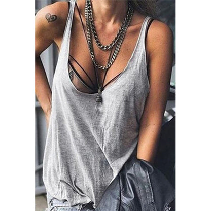 👚 Caraco Uni Bretelles – T-shirt Décontracté Grande Taille | XL-Charmes