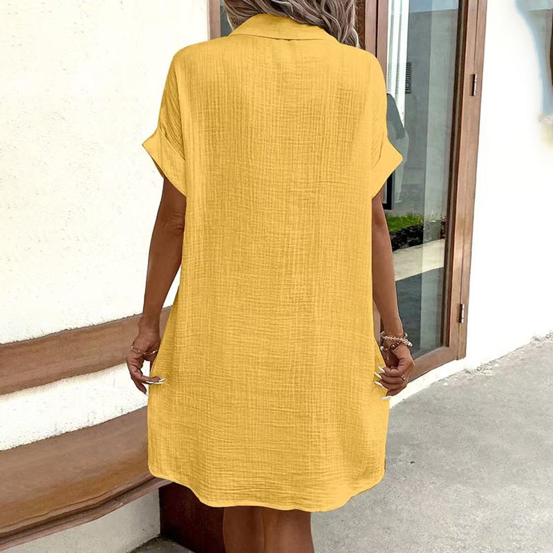 👗 Robe Chemise Décontractée Été Femme – Col Boutonné | XL-Charmes