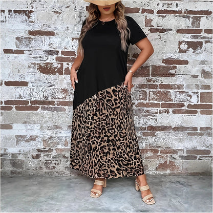 🐆 Robe Longue Femme Décontractée Imprimé Léopard | XL-Charmes