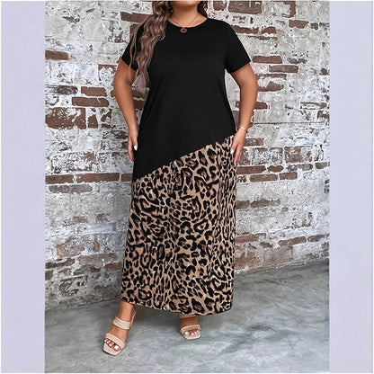 🐆 Robe Longue Femme Décontractée Imprimé Léopard | XL-Charmes