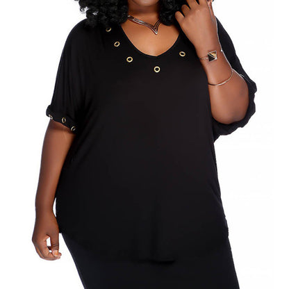 👗 Robe Ample Grande Taille Femme – Manches 5/8 Élégantes | XL-Charmes