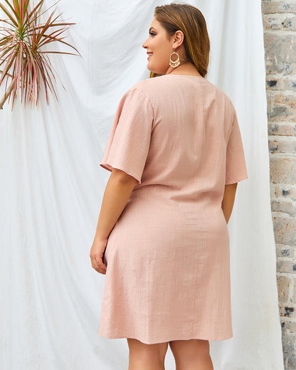 👗 Robe Portefeuille Col V Élégante Grande Taille | XL-Charmes