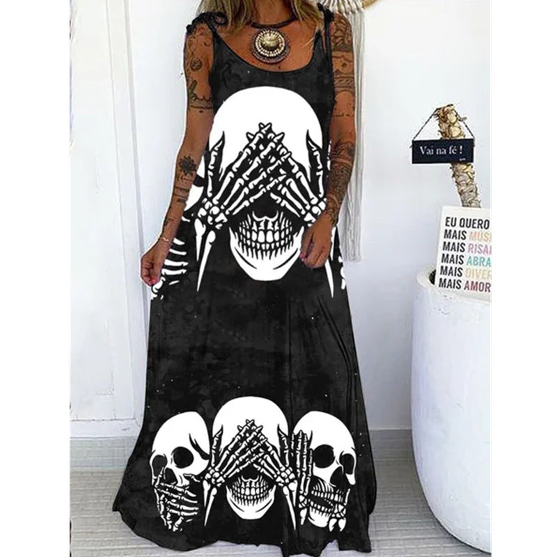 👗 Robe Punk Tête de Mort – Grande Taille à Lacets & Coupe Ample | XL-Charmes