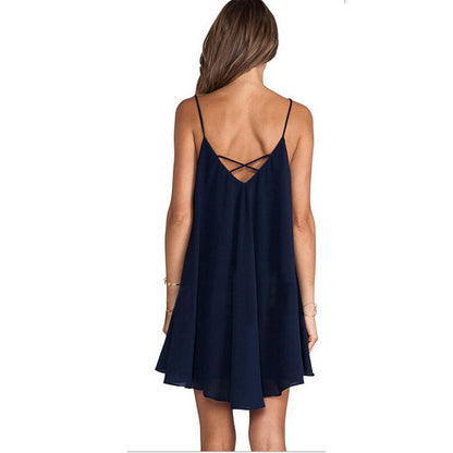 👗 Robe d’Été Mousseline Femme – Grande Taille à Bretelles Amples