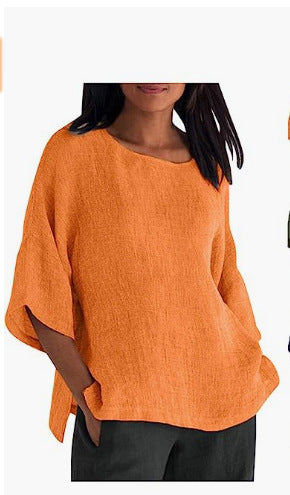 👚 Chemisier Femme Été 2025 – Manches 3/4 Décontracté Chic | XL-Charmes