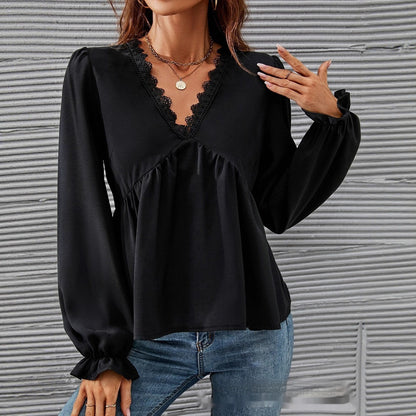 👚 Chemise Décontractée Femme – Doublure Dentelle | XL-Charmes