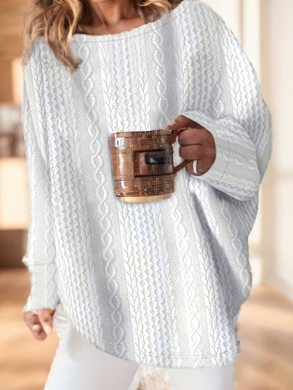 👚 Sweat-Shirt Texturé Grande Taille – Uni Confort & Style | XL-Charmes