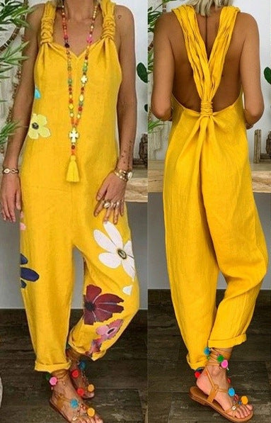 👖 Pantalon à bretelles en lin grande taille – Look décontracté femme | XL-Charmes