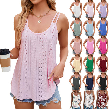 👚 Débardeur Jacquard Femme – Col Rond, Bretelles Intérieures, Coloris Unis | XL-Charmes