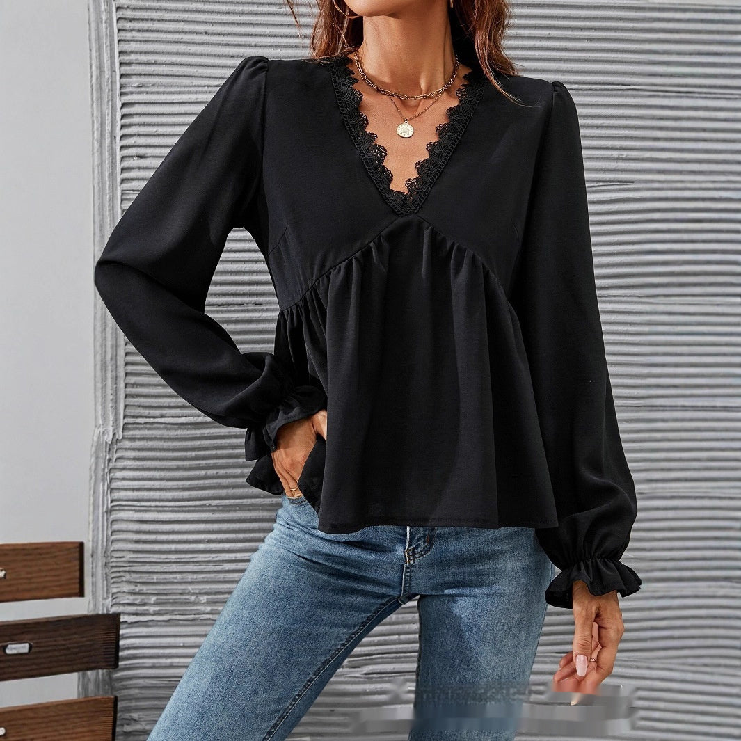 👚 Chemise Décontractée Femme – Doublure Dentelle | XL-Charmes