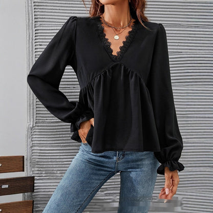 👚 Chemise Décontractée Femme – Doublure Dentelle | XL-Charmes