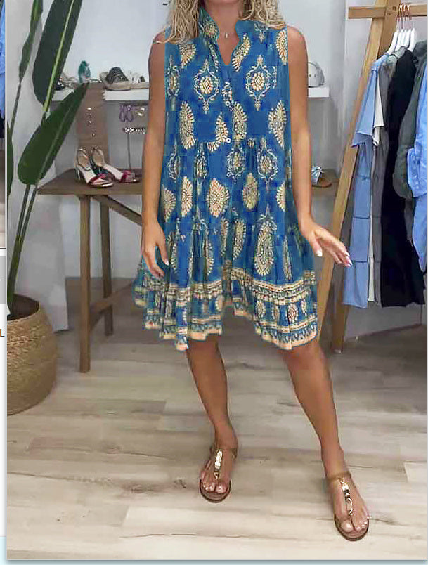 👗 Robe Longue Femme – Sans Manches & Col Chemise | XL-Charmes