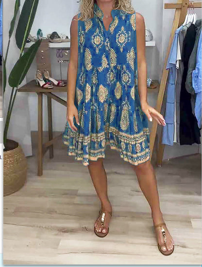 👗 Robe Longue Femme – Sans Manches & Col Chemise | XL-Charmes