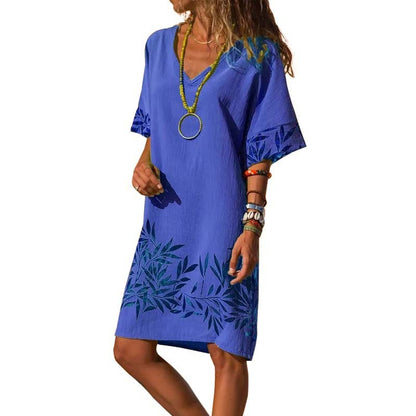 👗 Robe Décontractée Col V – Grande Taille Légère & Tendance | XL-Charmes