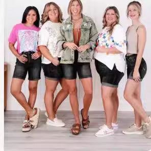 🩳 Shorts Femme Grande Taille – Jean Élastique Taille Haute