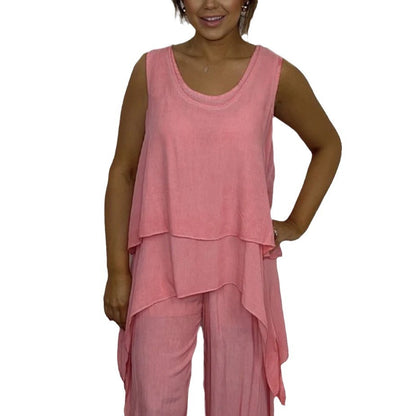 👖 Ensemble Décontracté Femme – Costume Sans Manches Grande Taille Chic