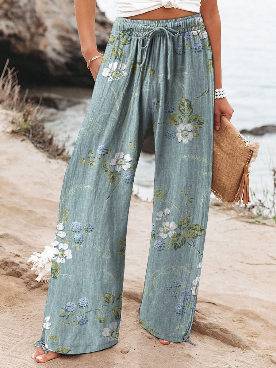 👖 Pantalon Décontracté Femme – Jambes Larges & Imprimé Graffiti | XL-Charmes