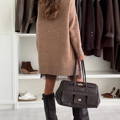 👚 Haut Femme Uni Manches Longues Col Rond | XL-Charmes