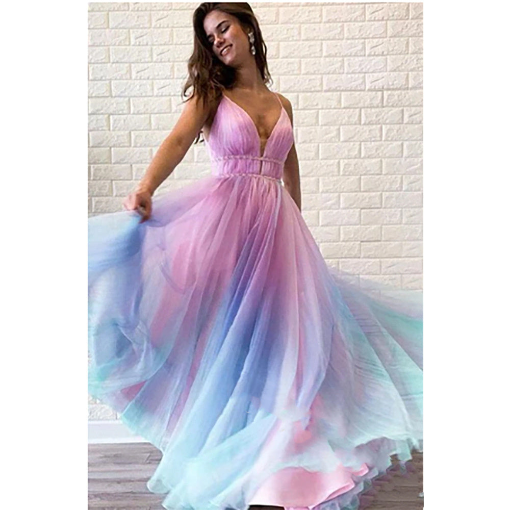 🌸 Robe Longue Dégradée à Bretelles – Sexy & Florale | XL-Charmes