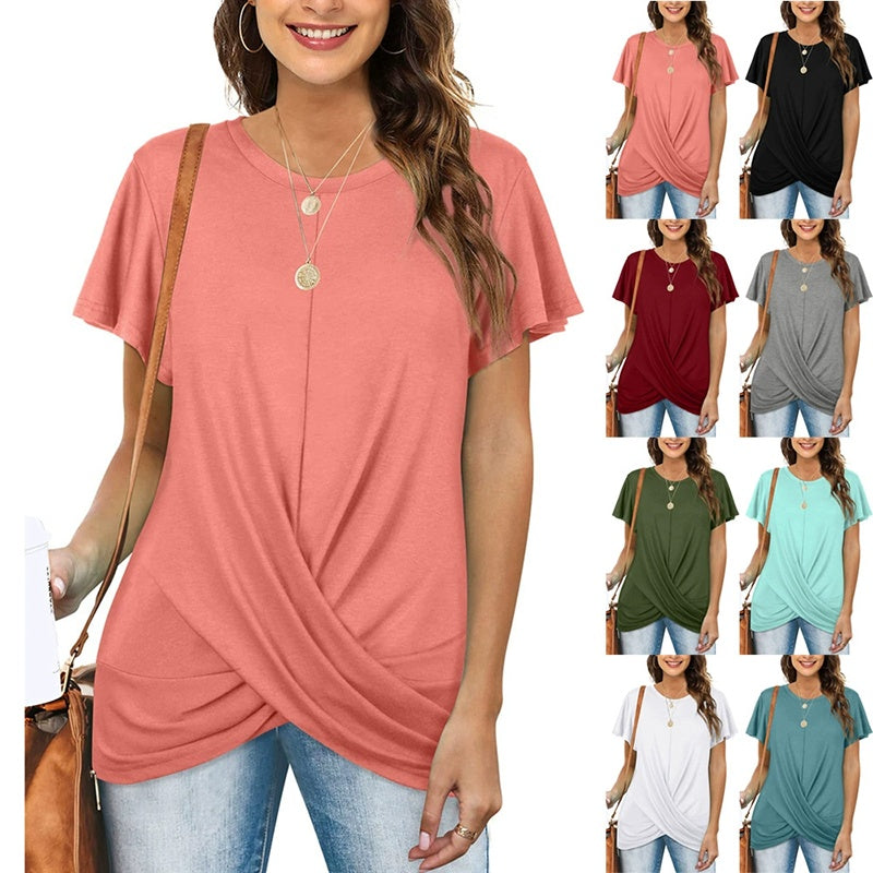 👚 T-shirt Décontracté Grande Taille – Torsadé | XL-Charmes