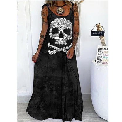 👗 Robe Punk Tête de Mort – Grande Taille à Lacets & Coupe Ample | XL-Charmes