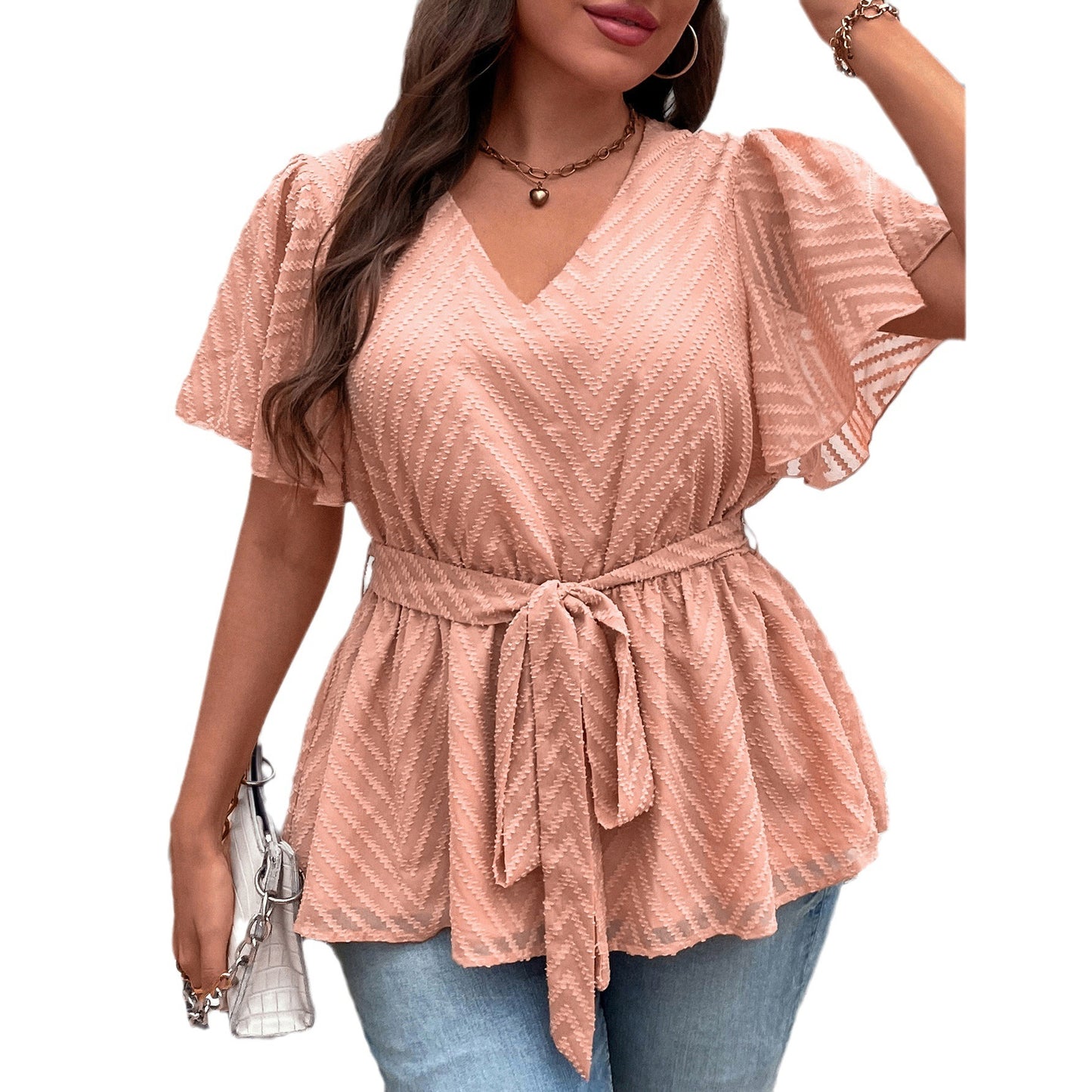 👚 Haut grande taille léger col V – Ample & confortable | XL-Charmes
