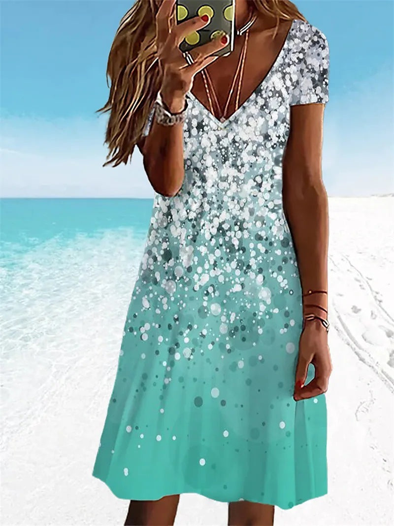 👗 Robe vacances grande taille femme – Col V imprimé chic | XL-Charmes