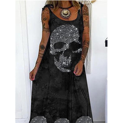 👗 Robe Punk Tête de Mort – Grande Taille à Lacets & Coupe Ample | XL-Charmes