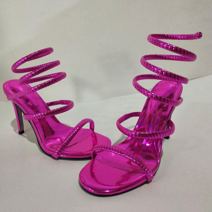 🥿 Sandales Serpent Femme – Design Tendance Grande Taille Été 2024